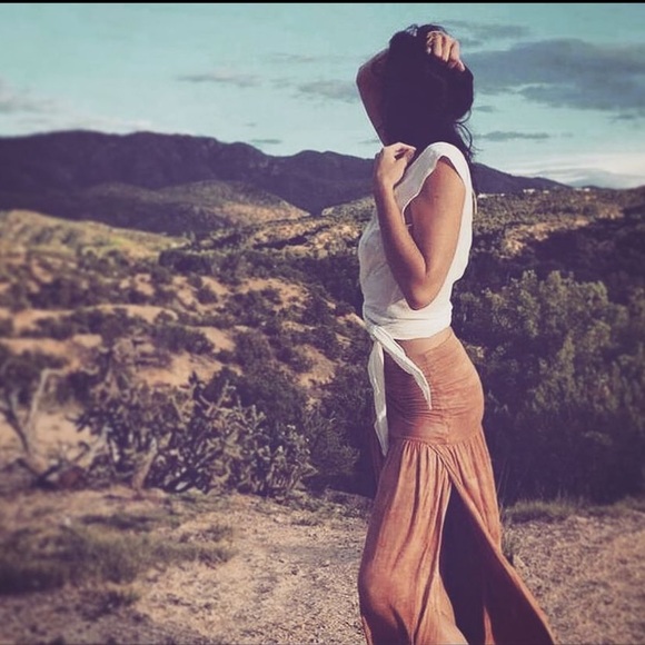 Tie Dye Side Slit Maxi Skirt - Festival Hippie Boho Tie Dyed Double Side Slits - Picture 8 of 17